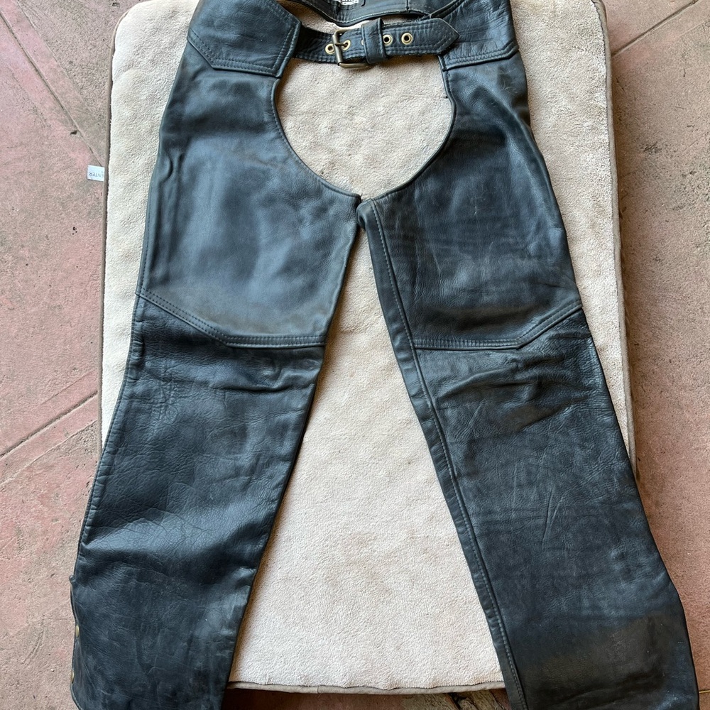 Stylish Black Leather Chaps